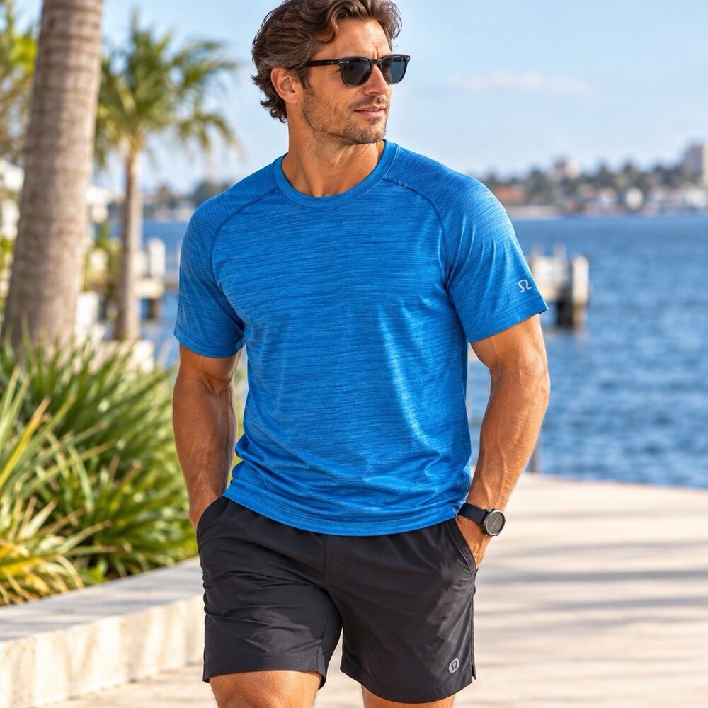 Lululemon Metal Vent Tech Shirt Men’s XL Blue Short Sleeve Running Training Tee